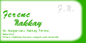 ferenc makkay business card